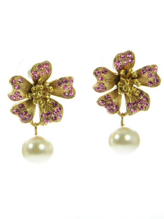 Oscar de la Renta Jewelry - Oscar de la Renta Dotted Pearl Flower Earrings